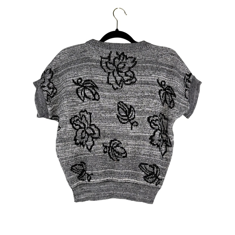 Vintage Walker & Lane Floral Knit Sweater Cottagecore Short Sleeve Crop Small - Picture 4 of 7